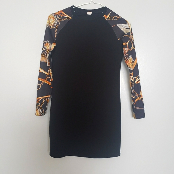 👑NWOT Little Girls SHEIN Back and Chain Print Dress👑 - Picture 1 of 6